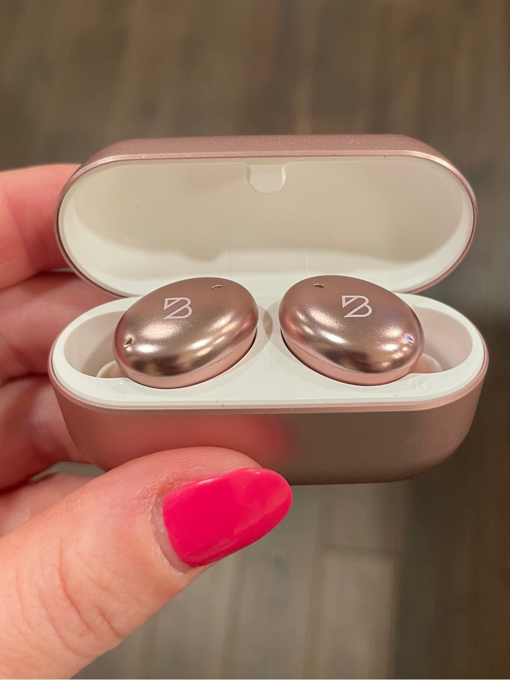 Rose Gold Back Bay audio Wireless Earbuds